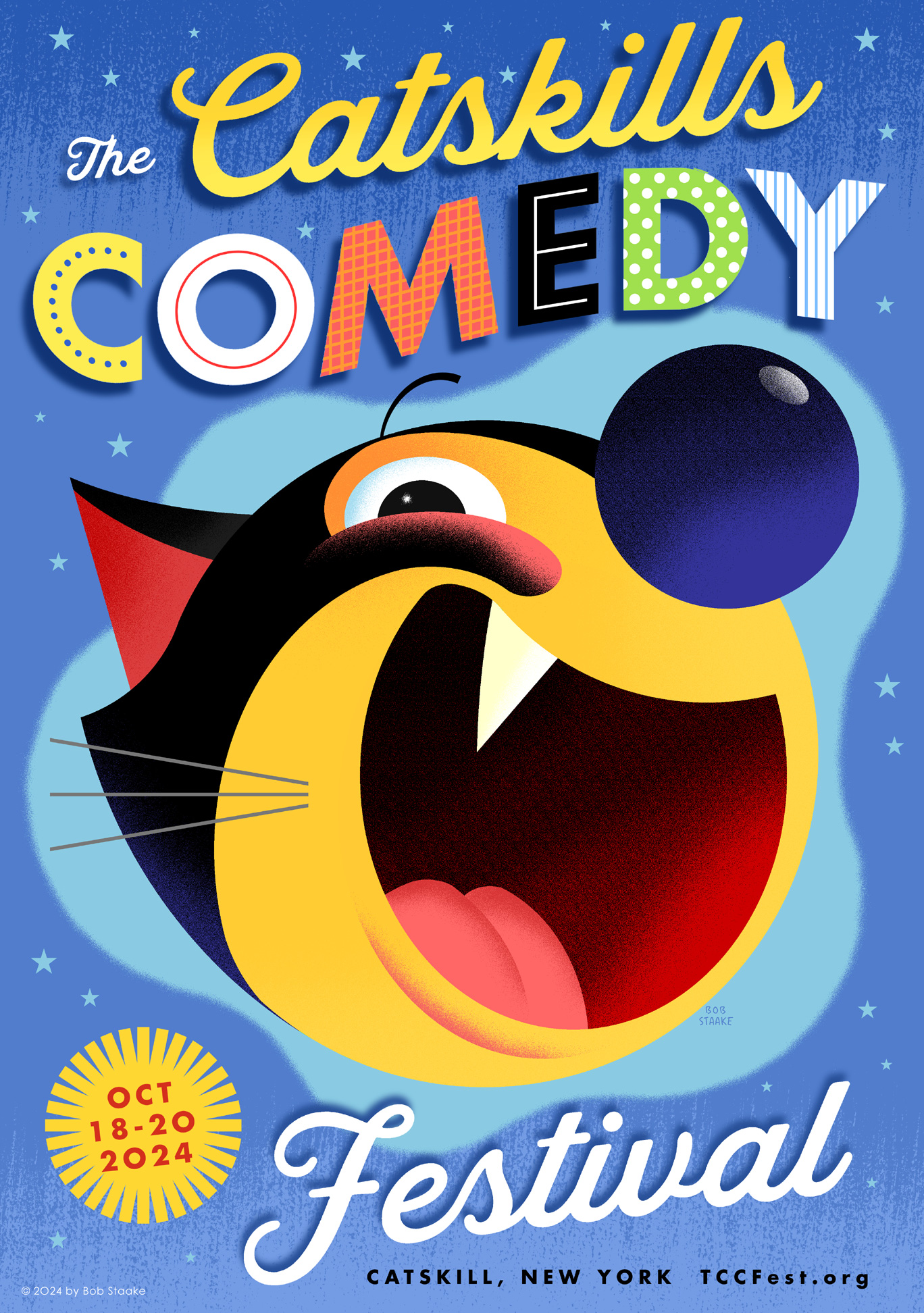 2024 Catskills Comedy Festival poster by Bob Staake