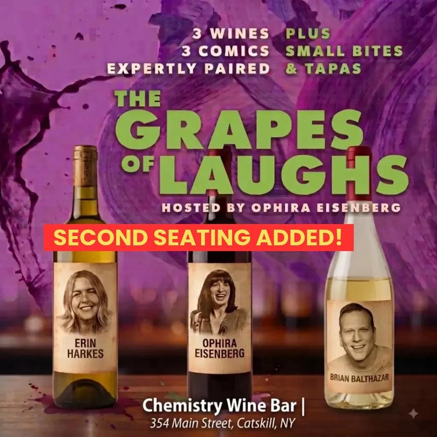 Poster artwork for Grapes of Laughs - Comedy Wine Pairing - SECOND SEATING