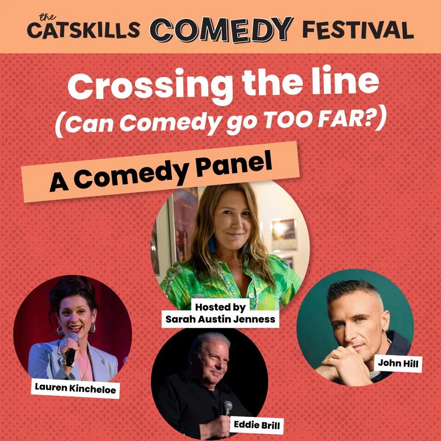 Poster artwork for Comedy Panel - Crossing the line (Can Comedy go too far?)
